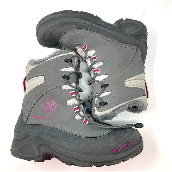 Columbia Women’s Omni-Heat Winter Boots – Waterproof, Gray &amp; Purple – Size 6