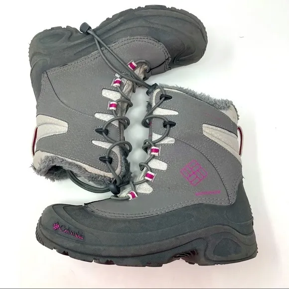 Columbia Women’s Omni-Heat Winter Boots – Waterproof, Gray &amp; Purple – Size 6