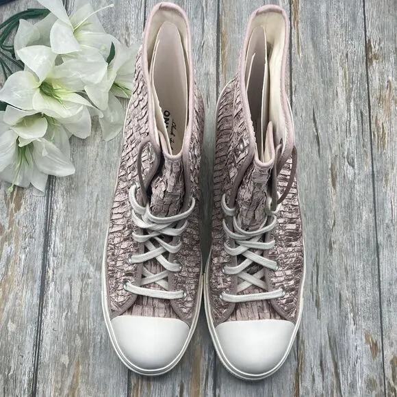 Converse Chuck 70 De Luxe Heel Hightop Satin Boots Shoes SneakersSize 12.5