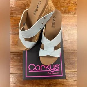 Corkys Bonny Style Blue Wedge