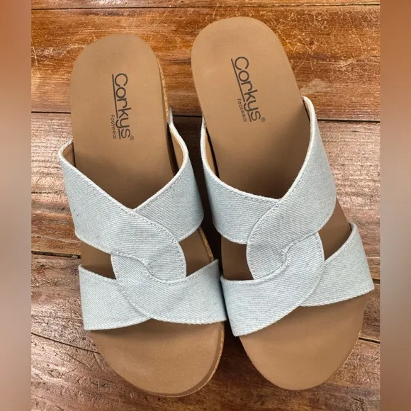 Corkys Bonny Style Blue Wedge