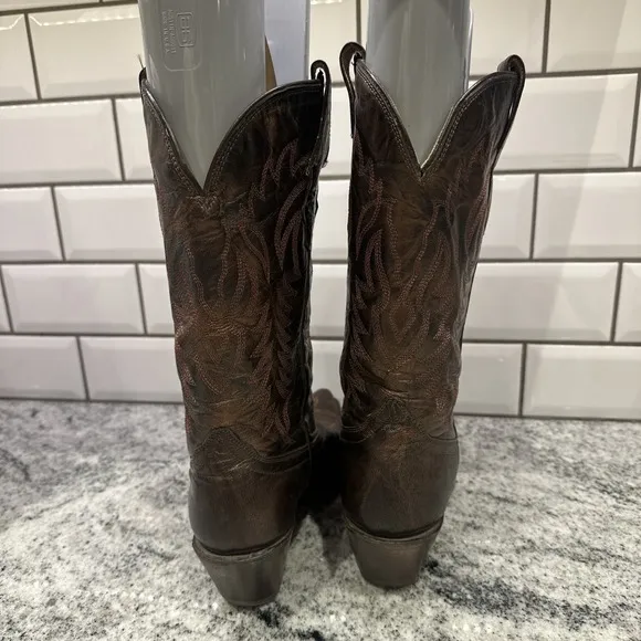CORRAL Womens Western Brown Metallic Leather BOOTS 7 M Rodeo Cowgirl Pointed Toe