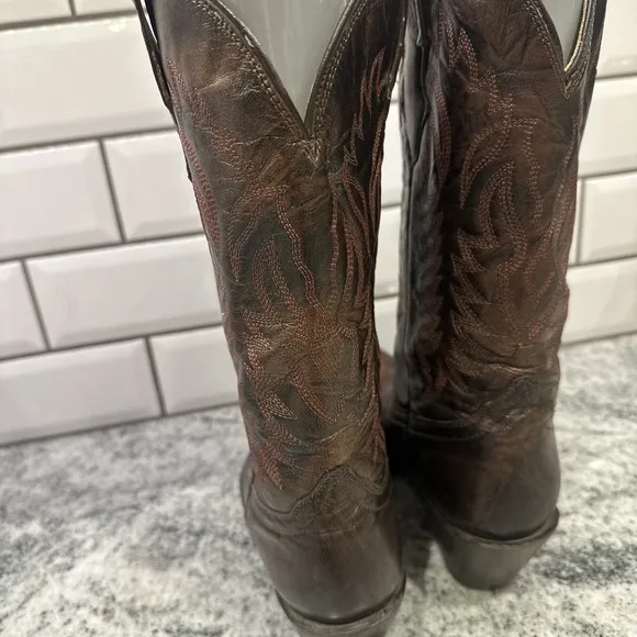 CORRAL Womens Western Brown Metallic Leather BOOTS 7 M Rodeo Cowgirl Pointed Toe