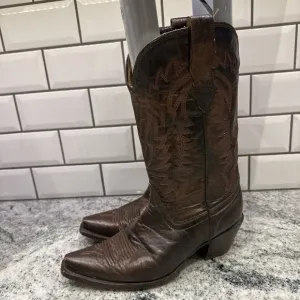 CORRAL Womens Western Brown Metallic Leather BOOTS 7 M Rodeo Cowgirl Pointed Toe