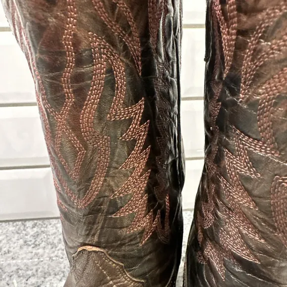 CORRAL Womens Western Brown Metallic Leather BOOTS 7 M Rodeo Cowgirl Pointed Toe