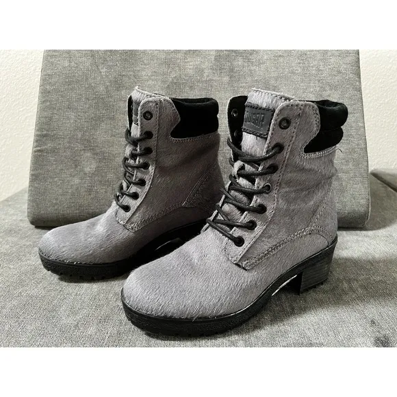 Cougar Boots Darbi Genuine Calf Hair Gray Waterproof Ankle 6 Women Rated -11° BN
