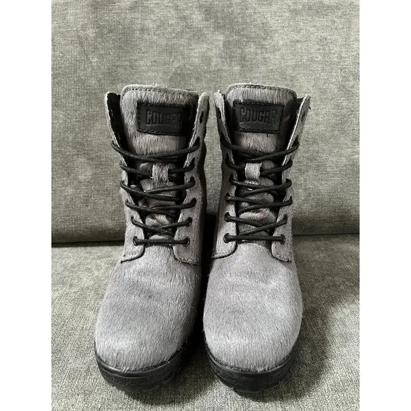 Cougar Boots Darbi Genuine Calf Hair Gray Waterproof Ankle 6 Women Rated -11° BN