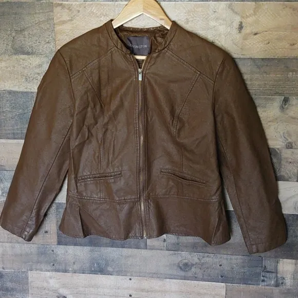 Covington Faux leather Moto Jacket sz Xl women's