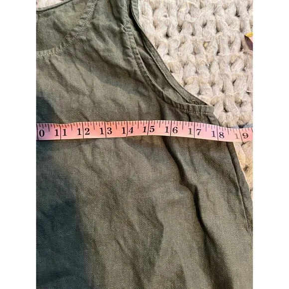 CP Shades jess dress olive green linen size small