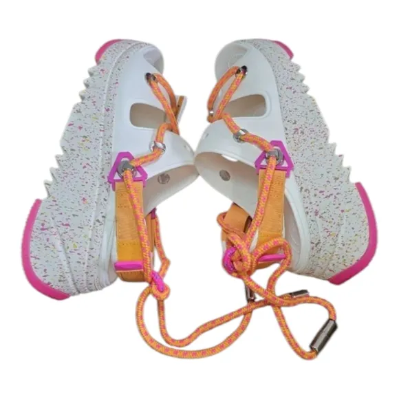 Crocs Hiker Xscape Festival Platform Sandals White Pink Women's Sz 10 Men 8 New
