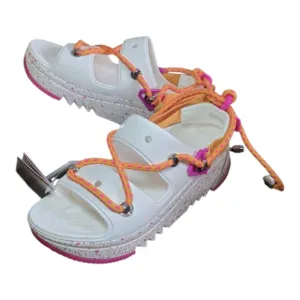 Crocs Hiker Xscape Festival Platform Sandals White Pink Women's Sz 10 Men 8 New