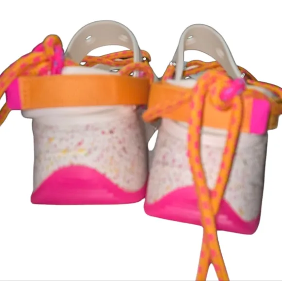 Crocs Hiker Xscape Festival Platform Sandals White Pink Women's Sz 10 Men 8 New