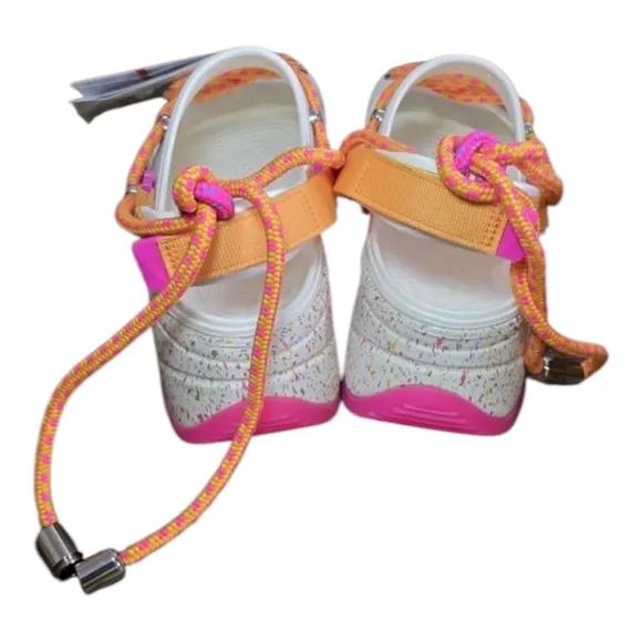 Crocs Hiker Xscape Festival Platform Sandals White Pink Women's Sz 10 Men 8 New
