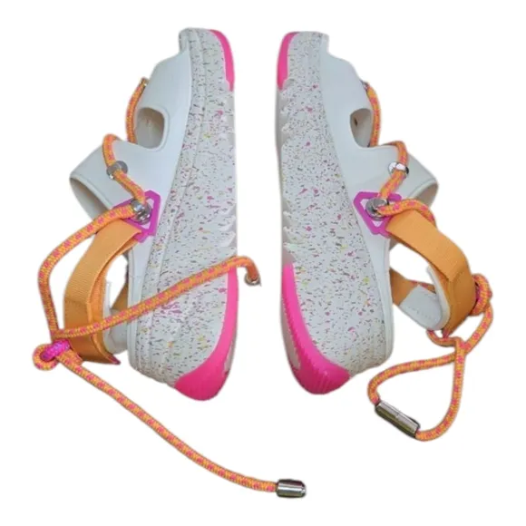 Crocs Hiker Xscape Festival Platform Sandals White Pink Women's Sz 10 Men 8 New