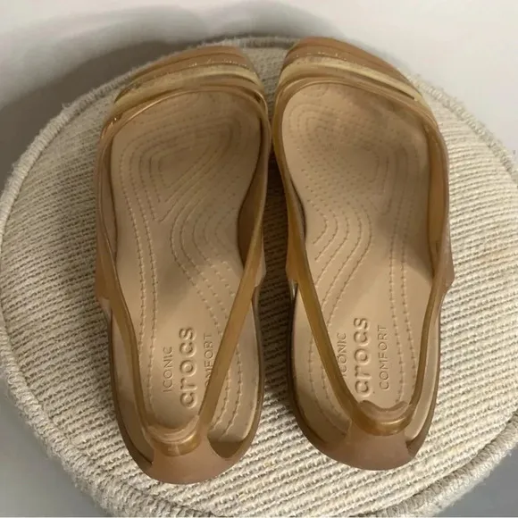 Crocs Rare Metallic Bronze  Isabella Jelly Sandals 9