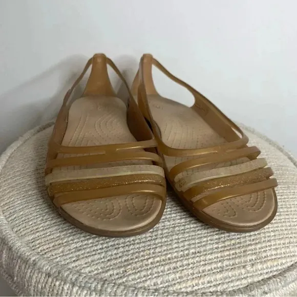 Crocs Rare Metallic Bronze  Isabella Jelly Sandals 9