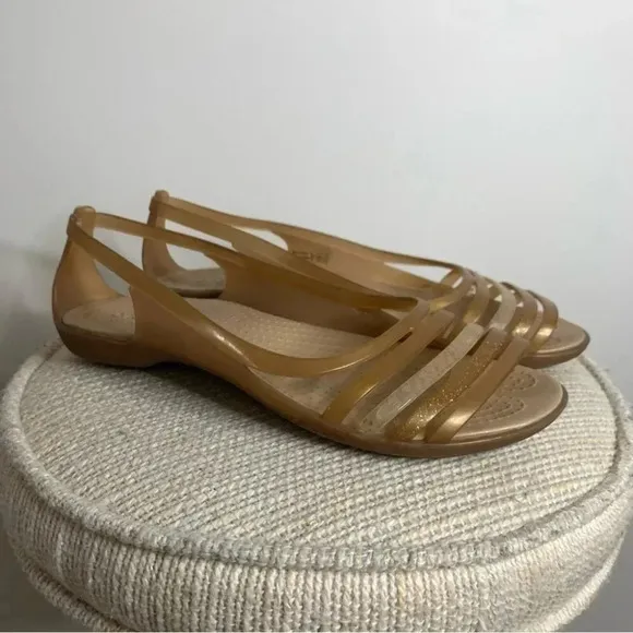 Crocs Rare Metallic Bronze  Isabella Jelly Sandals 9