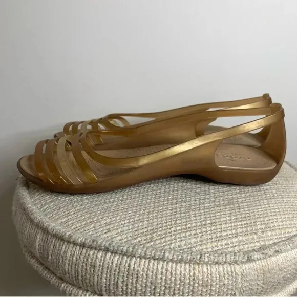 Crocs Rare Metallic Bronze  Isabella Jelly Sandals 9