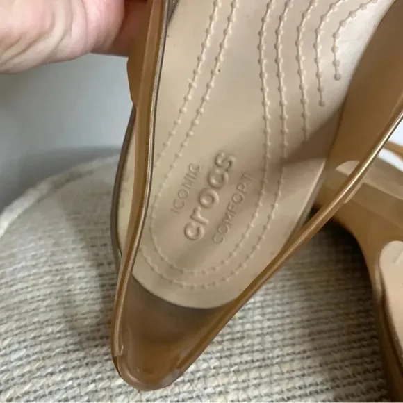 Crocs Rare Metallic Bronze  Isabella Jelly Sandals 9