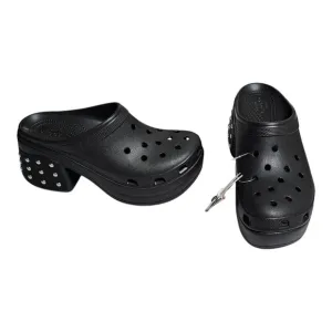 Crocs Siren Studded Clog Black US Men's 12 High Heel Wedge - Never Worn 209017