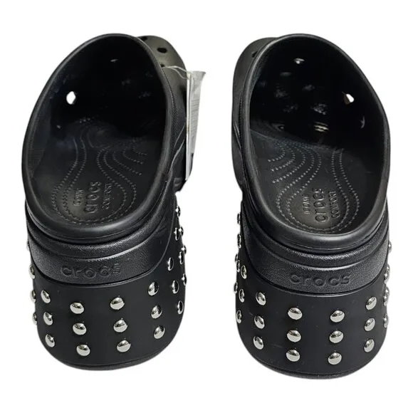 Crocs Siren Studded Clog Black US Men's 12 High Heel Wedge - Never Worn 209017