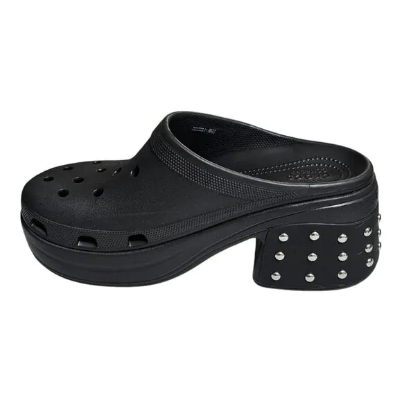 Crocs Siren Studded Clog Black US Men's 12 High Heel Wedge - Never Worn 209017