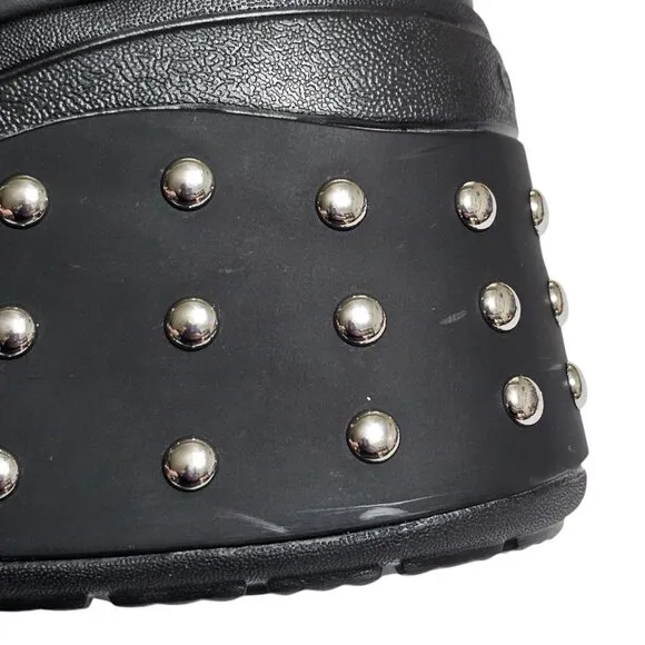 Crocs Siren Studded Clog Black US Men's 12 High Heel Wedge - Never Worn 209017