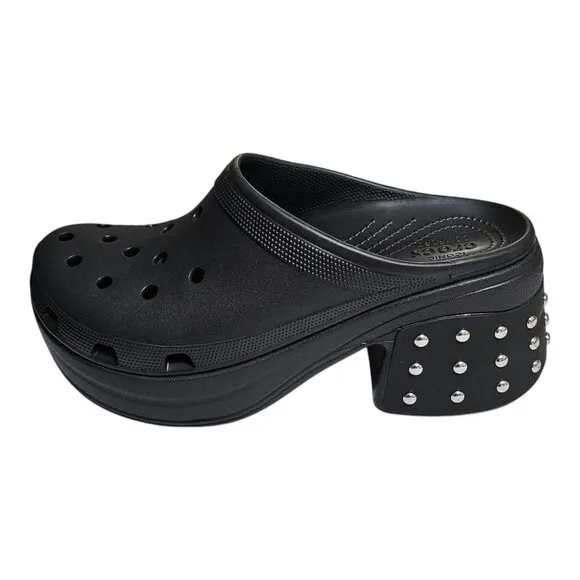 Crocs Siren Studded Clog Black US Men's 12 High Heel Wedge - Never Worn 209017