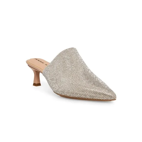 Crystal kitten mule heel