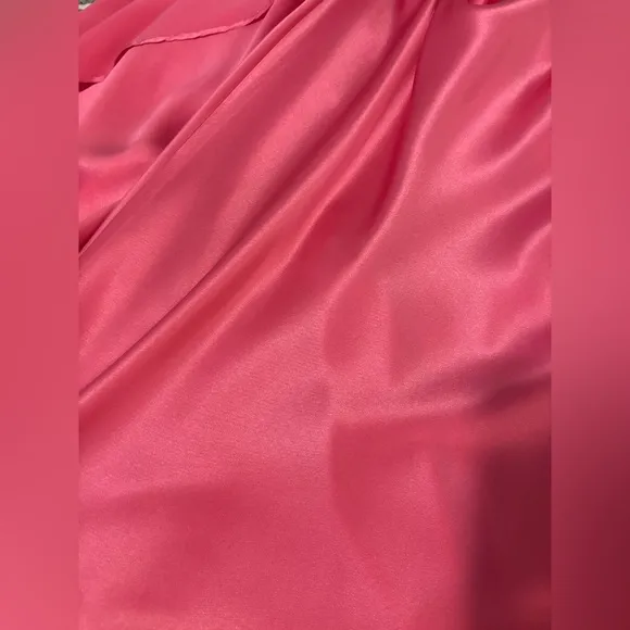 Cult Gaia pink silk dress, sleeveless formal/semi formal with shawl wrap detail