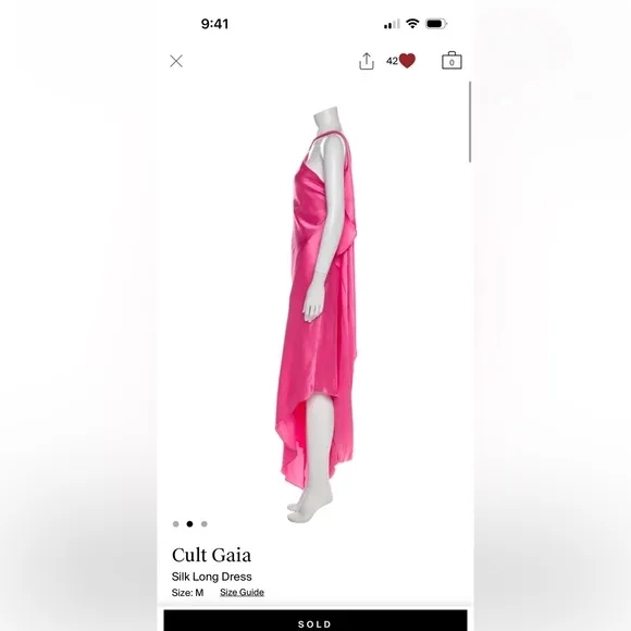 Cult Gaia pink silk dress, sleeveless formal/semi formal with shawl wrap detail