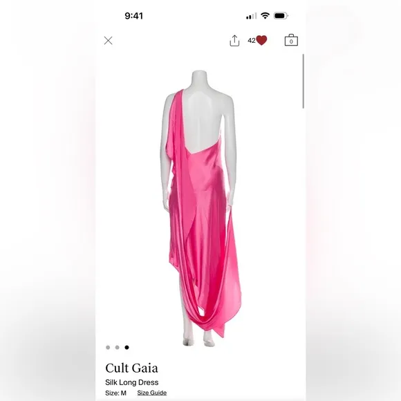 Cult Gaia pink silk dress, sleeveless formal/semi formal with shawl wrap detail