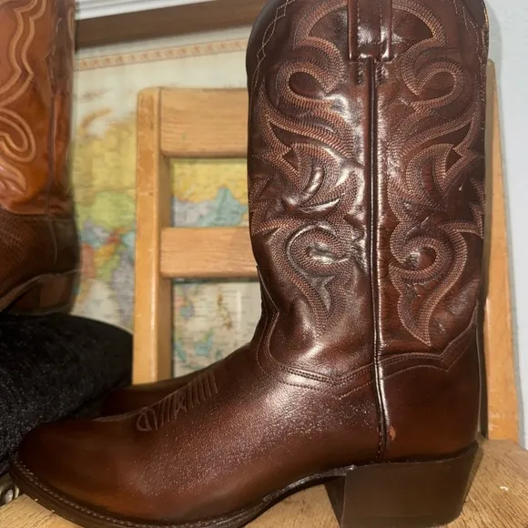 Dan Post Boots 11.5D Milwaukee Round Toe Mid Calf Brown Men’s Western DP2111R