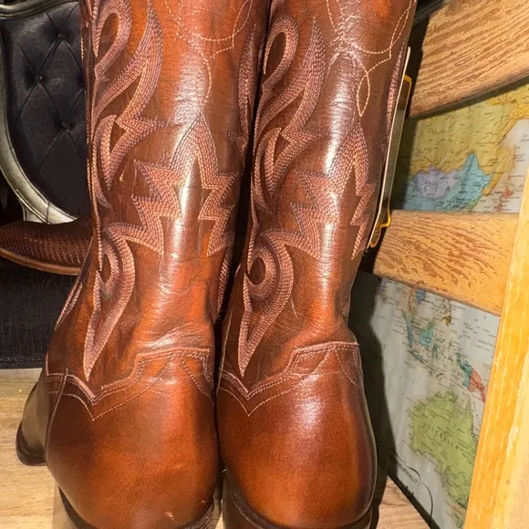Dan Post Boots 11.5D Milwaukee Round Toe Mid Calf Brown Men’s Western DP2111R