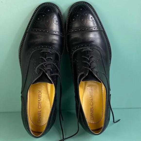 Daniel Cremieux Black Leather Oxford men dress shoes  size 8.5