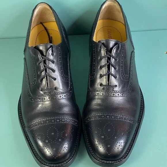 Daniel Cremieux Black Leather Oxford men dress shoes  size 8.5