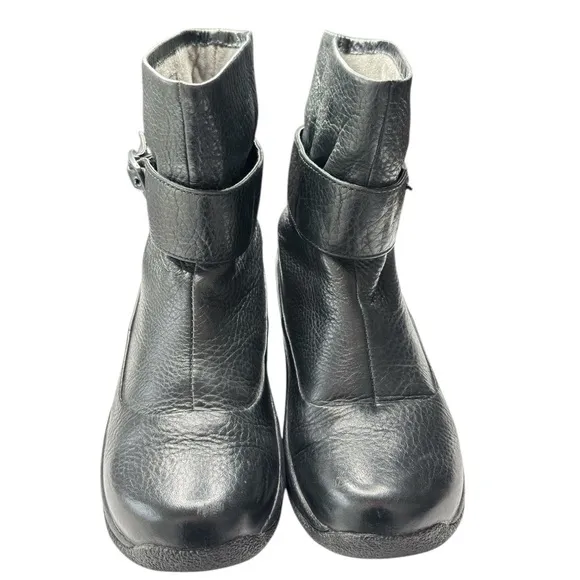 Dansko Bibi Moto Winter Ankle Boots Womens Black Leather Buckle EU 37 US 6.5 / 7