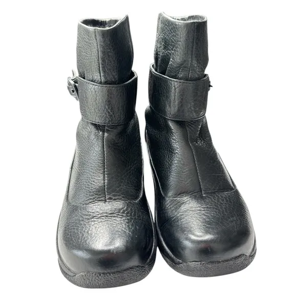 Dansko Bibi Moto Winter Ankle Boots Womens Black Leather Buckle EU 37 US 6.5 / 7