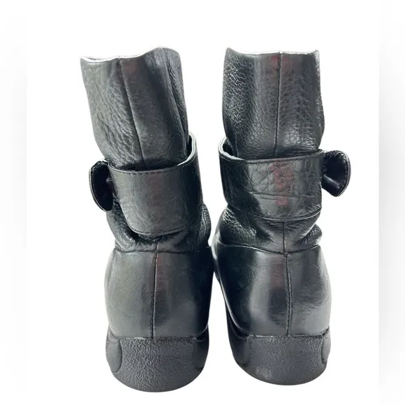Dansko Bibi Moto Winter Ankle Boots Womens Black Leather Buckle EU 37 US 6.5 / 7