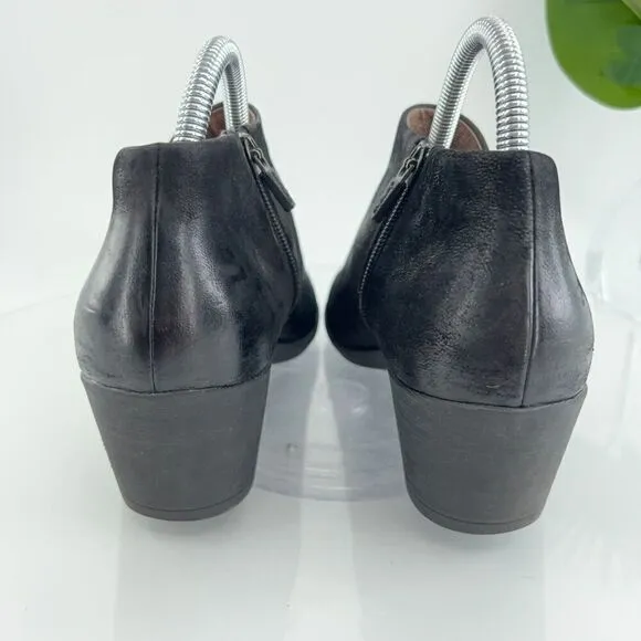 Dansko Women's Raina Bootie Size 39 8 Round Heel Black Nubuck Leather Shoes