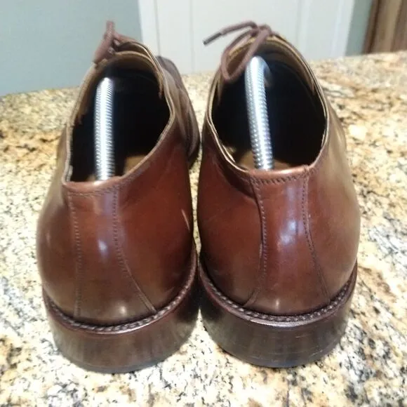 David Eden Brown Square Toe Lace Up Leather Derby Dress Shoes Men's Size 13