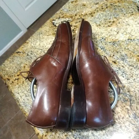 David Eden Brown Square Toe Lace Up Leather Derby Dress Shoes Men's Size 13