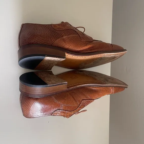 DAVID EDEN Genuine Crocodile Alligator Mens Shoes - Made In Spain - Size 10