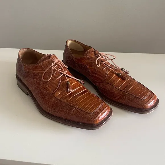 DAVID EDEN Genuine Crocodile Alligator Mens Shoes - Made In Spain - Size 10