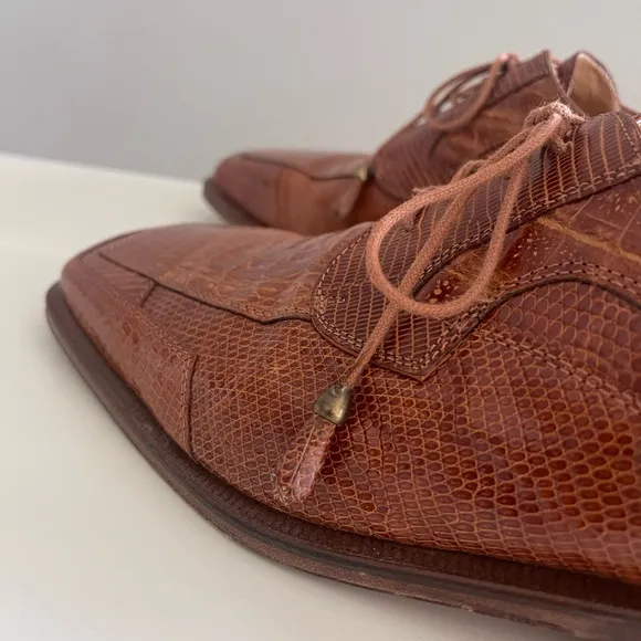 DAVID EDEN Genuine Crocodile Alligator Mens Shoes - Made In Spain - Size 10