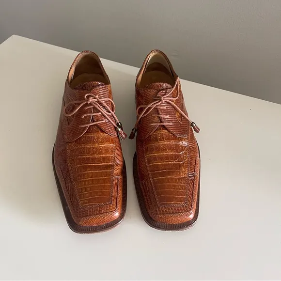DAVID EDEN Genuine Crocodile Alligator Mens Shoes - Made In Spain - Size 10