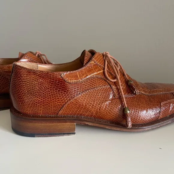 DAVID EDEN Genuine Crocodile Alligator Mens Shoes - Made In Spain - Size 10