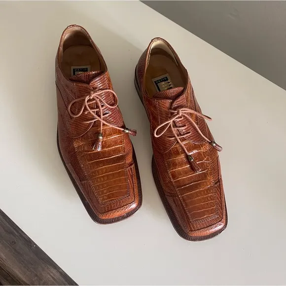 DAVID EDEN Genuine Crocodile Alligator Mens Shoes - Made In Spain - Size 10