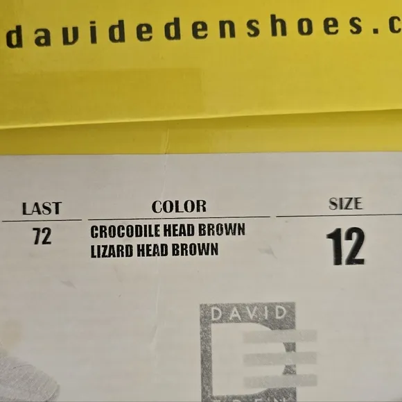 David Eden Luxurious Crocodile Head &amp; Lizard Head Brown Leather Men's Shoes