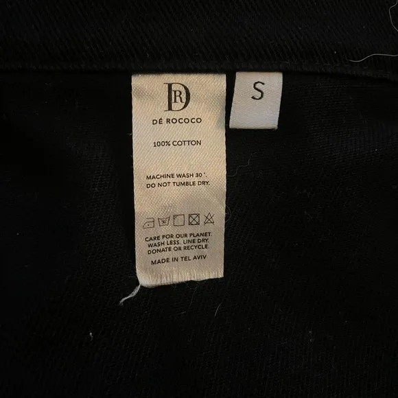 De Rococo Black Denim Skirt - Perfect for Spring/Summer - Size Small